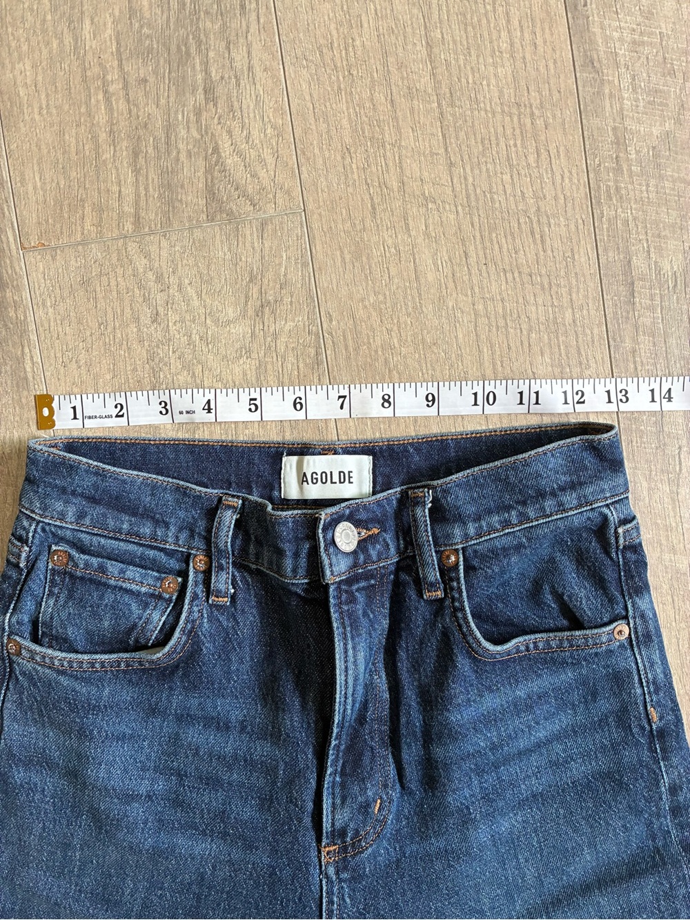 Agolde REN Classic High-Rise Cropped Wide Leg Jeans Medium Blue Size 25 - Picture 6 of 10